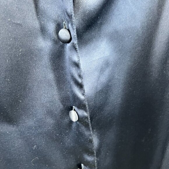 Vintage Victorias Secret Womens Pajama Top Medium Blue Button Front Gold Label - Picture 3 of 9